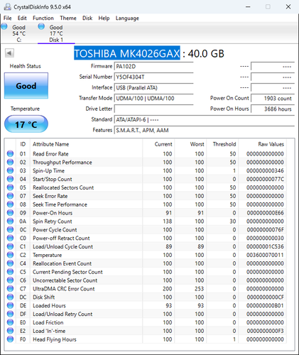 TOSHIBA MK4026GAX HDD2193 - 2.5" 40GB IDE Hard Drive - Picture 4 of 4