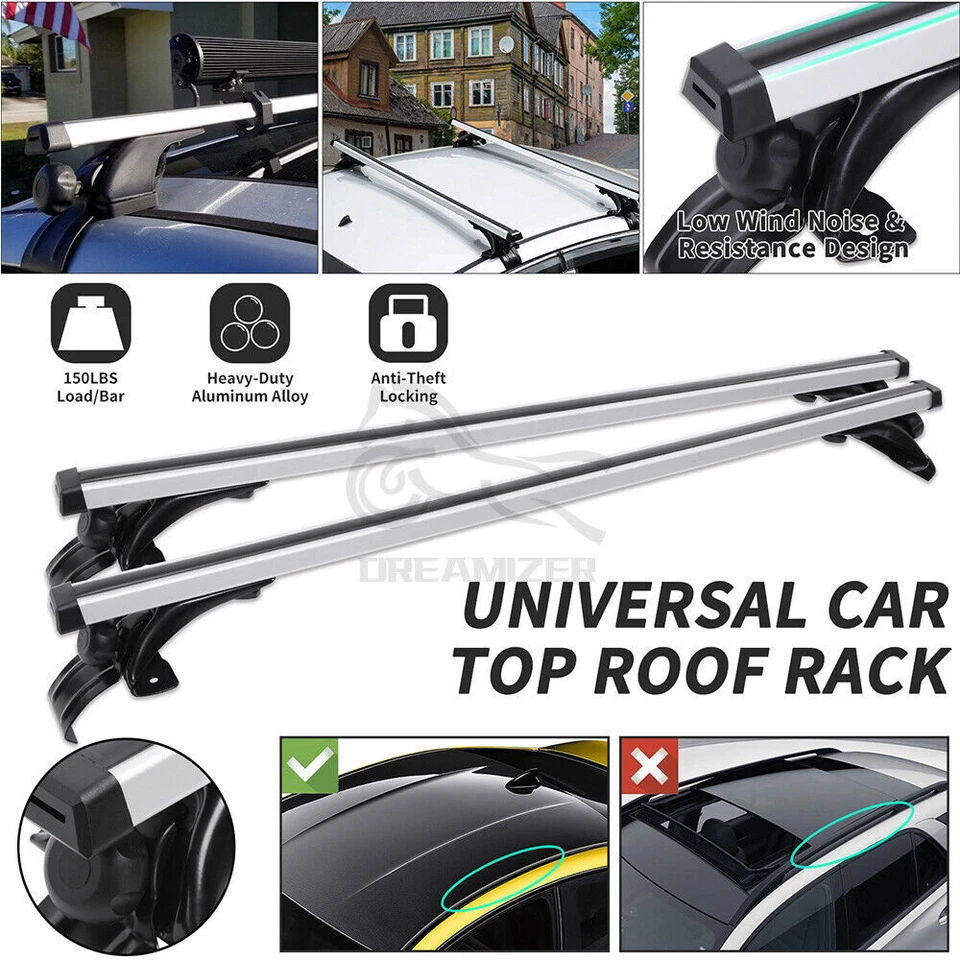 Portaequipajes de carga con barra transversal de techo superior de 48 pulgadas para Subaru WRX STI Legacy Foto 4 de 4