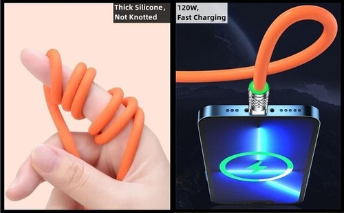 3 in 1 Heavy Duty Braided Long USB Fast Charger Cable Lead For iPhone Samsung - Picture 6 of 20