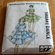 Authentic Patterns, Inc: 277 LADIES SQUARE DANCE DRESS - SIZES 6,8,10 Pre-cut