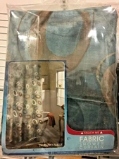 Maytex Mills FABRIC SHOWER CURTAIN Dimensions Blue PRINT SIZE 70"X 72" NEW