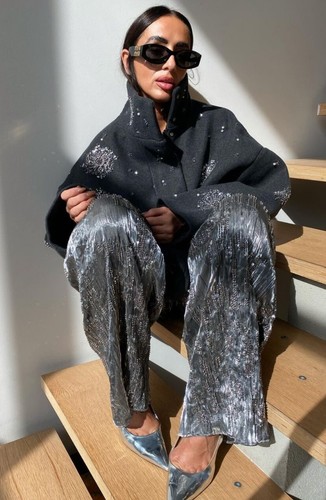 ZARA SEQUIN EMBROIDERED JACKET ZW COLLECTION GREY FW24/25 SIZES XS-L R. 5320/288 - Picture 5 of 5
