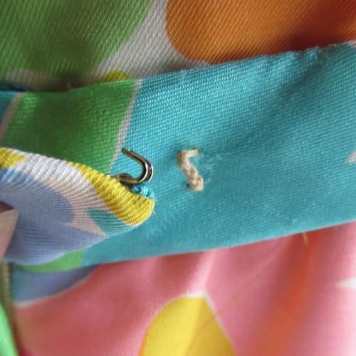 60s Designer Dress S M Vintage LONG Sexy Side Slit Colorful Maxi Nat Kaplan NY - Picture 14 of 22