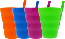 Arrow Home Products Sip A Cup with Built in Straw, 10oz, 4pk - BPA-free Straw Cu