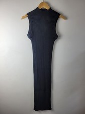 Zara Women Size XS Black Ribbed Knit Midi Sleeveless Dress Stretch Casual Party