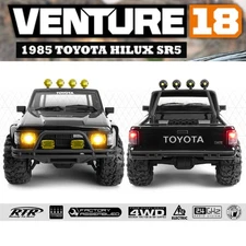 HPI 160800 1/18 Venture18 Brushed 1985 Toyota Hilux SR5 4WD RTR Black Truck
