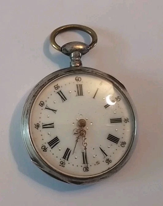 Montre Gousset En Argent Avec Clef De Remontage - Occasion, Style Vintage, Sans Marque