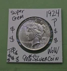 1924 P Peace Silver Dollar CHOICE GEM Brilliant Ultra Rare BU Grade Silver Coin
