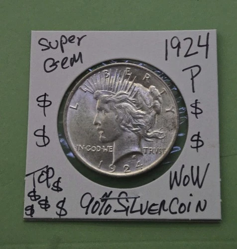 1924 P Peace Silver Dollar CHOICE GEM Brilliant Ultra Rare BU Grade Silver Coin