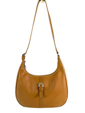 Longchamp Vintage Brown Leather Small Shoulder Bag Rounded Buckle Rare