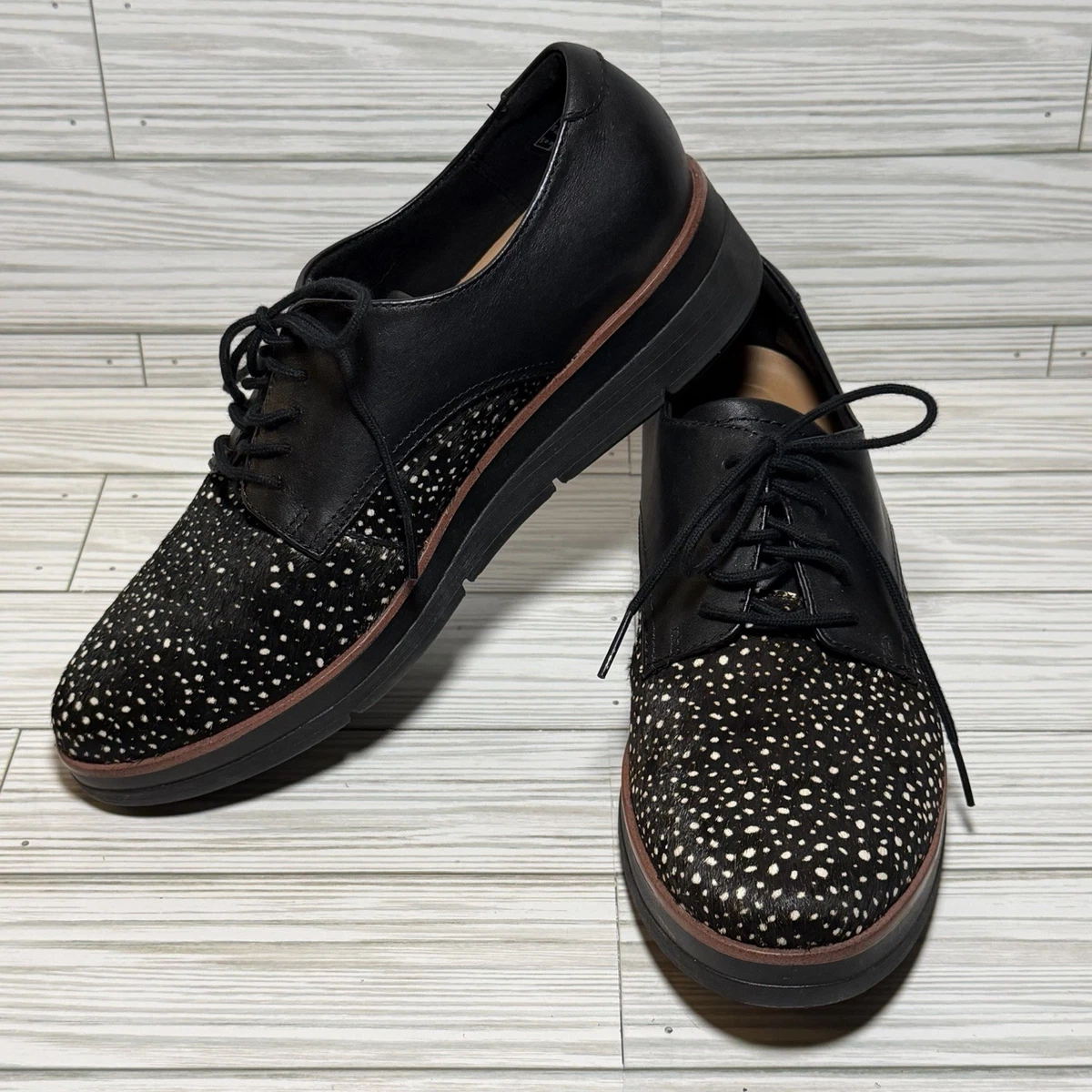Clarks Women\'s Padmora Oxford Black Suede Lace Up Comfort Womens size 8 1/2 Clarks Oxford Comfort Shoes for Women for sale | eBay main image 3