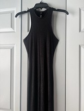 RARE Skims Shimmer Tank Dress Black Size M Ribbed Long Modal Bodycon