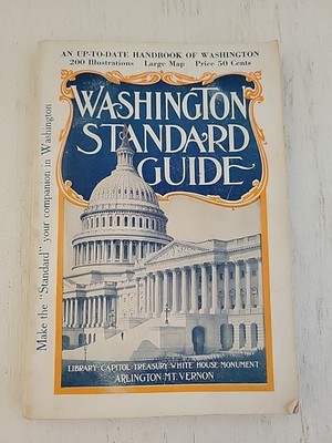 Vintage 1935 Washington Standard Guide With Fold-Out Map Wash DC Travel Book