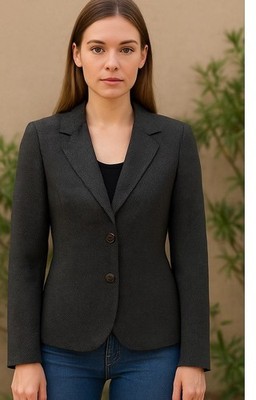 Max Mara Women s M Wool Blazer Made In Italy Black White Mint Polka Dot Jacket 