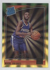 2018-19 Panini Donruss Rated Rookies Holo Green & Yellow Laser Mikal Bridges 8w4