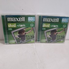 2 X Maxell DVD-RW - Double Sided 275878 60 MIN 2.8 GB  Handy Cam Disc