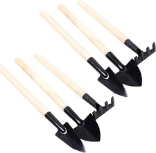 Professional Mini Gardening Kit - 6-Piece Planting Tools with Wooden Handles