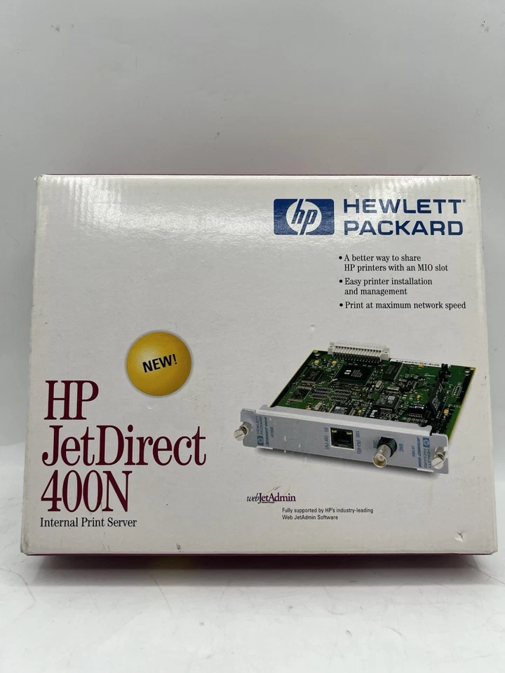 HP JetDirect 400N J4100A J4100-60002 Laser Printer Ethernet Card 10/100 BNC NEW - Image 2 of 4