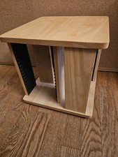 Vtg Wood 72 CD Spinner Rack Rotating Countertop Storage Compact Holder Carousel