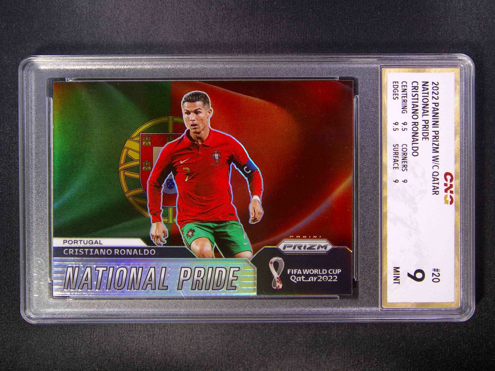 2022 Panini Prizm World Cup Cristiano Ronaldo #20 National Pride Case Hit SSP