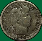 1900 Barber Dime Choice Fine F+/VF Coin #36412