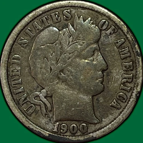 1900 Barber Dime Choice Fine F+/VF Coin #36412