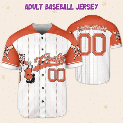 Personalized Orange Goofy Dog On Game Day 3D BASEBALL JERSEY SHIRT Best Price