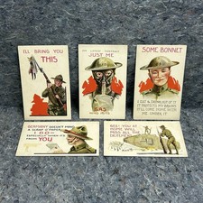 Vintage WWI Propaganda Postcards Lot of 5 Bernhardt Wall American WW1 Unused