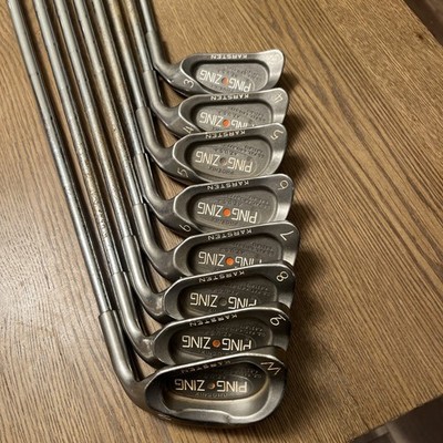PING ZING2 Iron Set 9pcs 3-PW,  Steel ORANGE DOT alittle bit of surface rust 