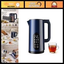 Temperature Control Electric Kettle 1.7L - 5 Presets, Cordless, Stainless Steel,