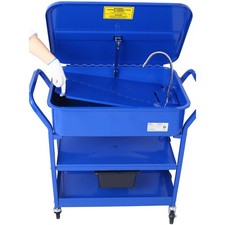 Mobile Parts Washer - 20 Gallon Portable Parts Cleaner W Drain Traywater-based