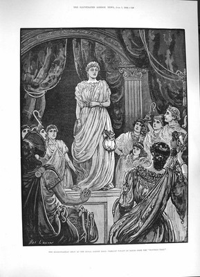 Original Old Antique Print 1884 Shakspeare Show Royal Albert Hall Winter'S Tale