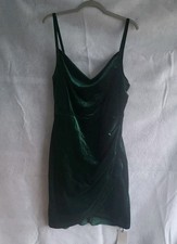 cider brand dark green velvet body con party formal dress xs