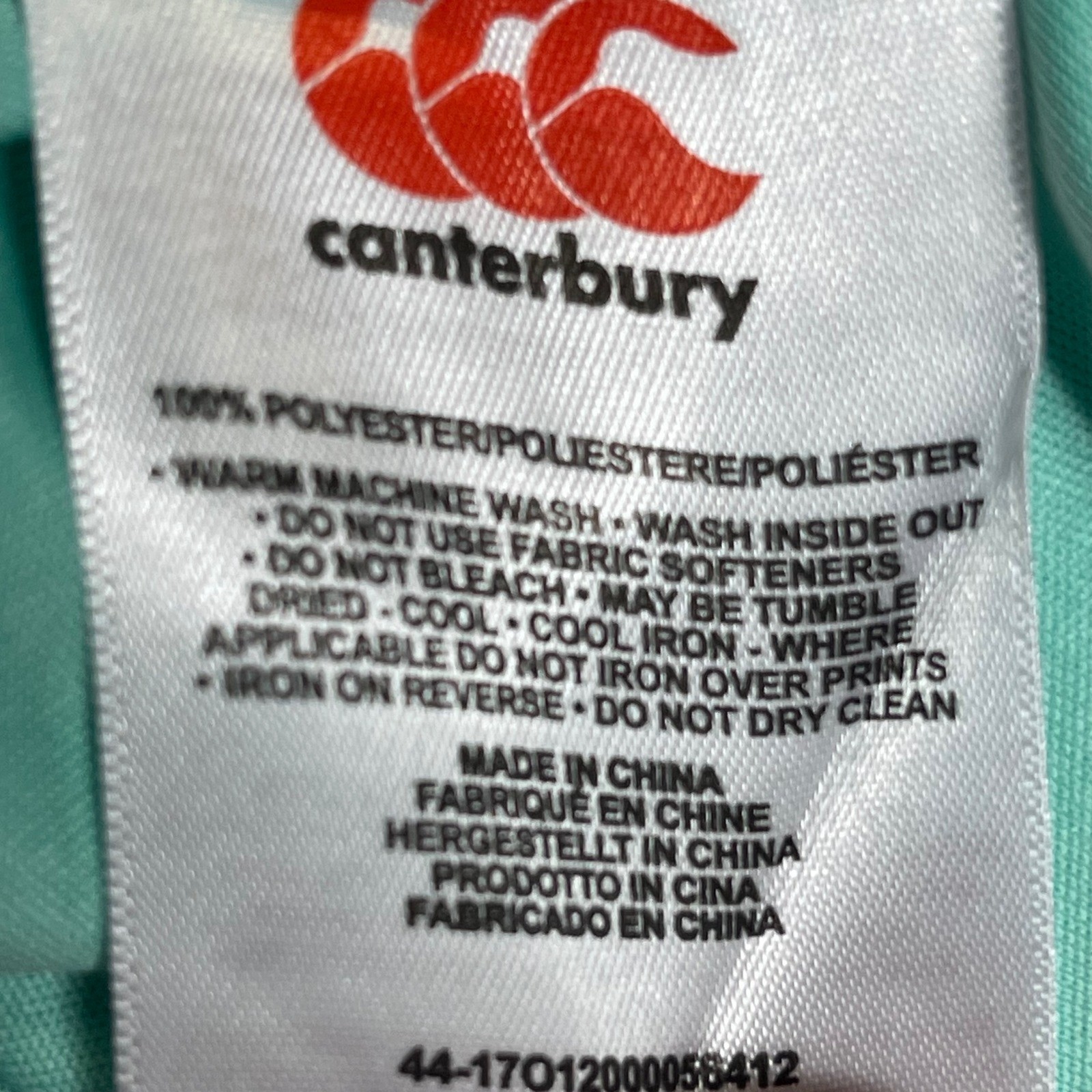 Canterbury Ireland Rugby IRFU Quarter Zip Pullover Shirt Men's Size S Aqua Navy