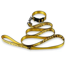 Adjustable OFF WHITE Print Leash And Collar Yellow For Pets & Dogs ✅
