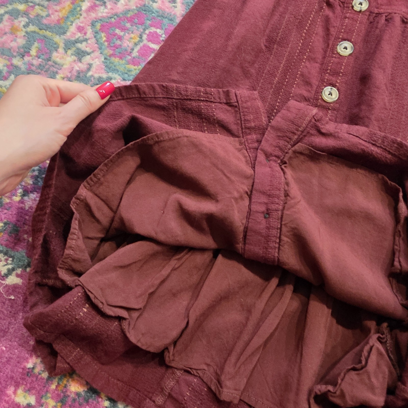 Universal Thread Maroon Button Front pockets Slee… - image 6