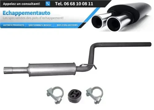 Silencieux central échappement résistant rouille pour VW Caddy Maxi III 1.6 75kW
