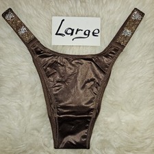 Victoria's Secret bling strap brazilian panty Large in Coffee Brown