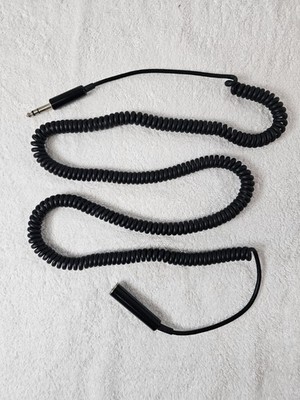Vintage 12ft Coiled Headphone Extension Cable 1/4'' Stereo TRS Jack Made in Japan