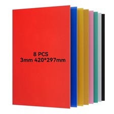 8Pcs 3mm A3 Colorful Plywood Sheets for Laser Cutting Engraving 16.5x11.7in Wood