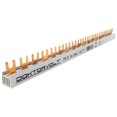 3P Phasenschiene Gabel 18-polig 12mm² PS/G Kammschiene Sammelschiene 80A DV 6619