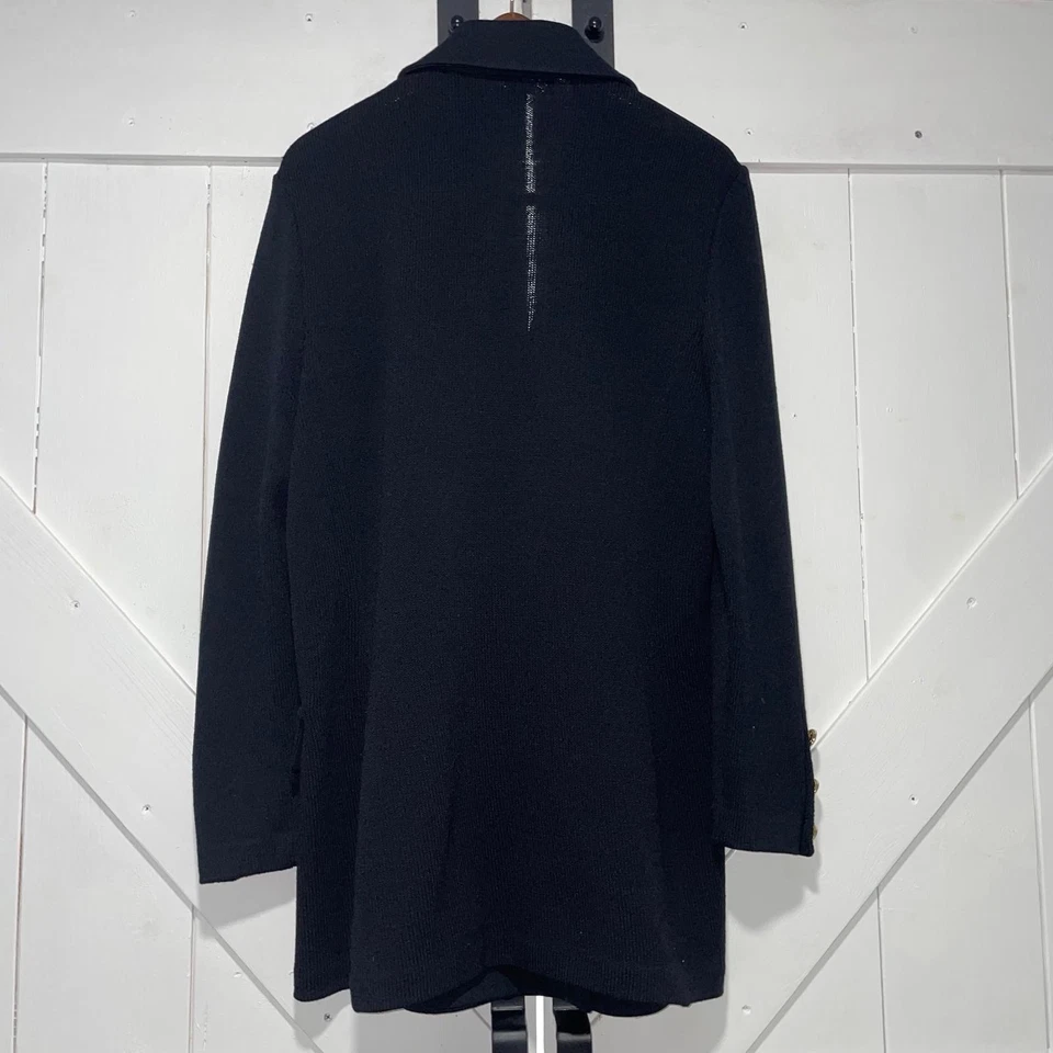 Chaqueta St. John Basics Mujer 12 Santana Tejido Blazer Abrigo Doble Pecho Clásico Foto 3 de 4