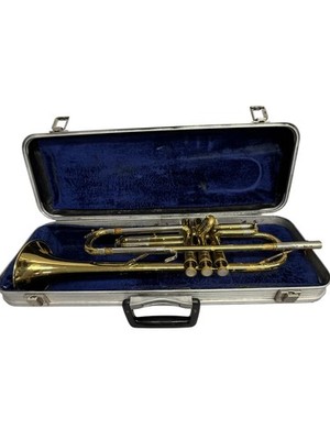 Vintage Buescher Aristocrat Student Trumpet Bb Brass W/ Case Mouthpiece USA Gold