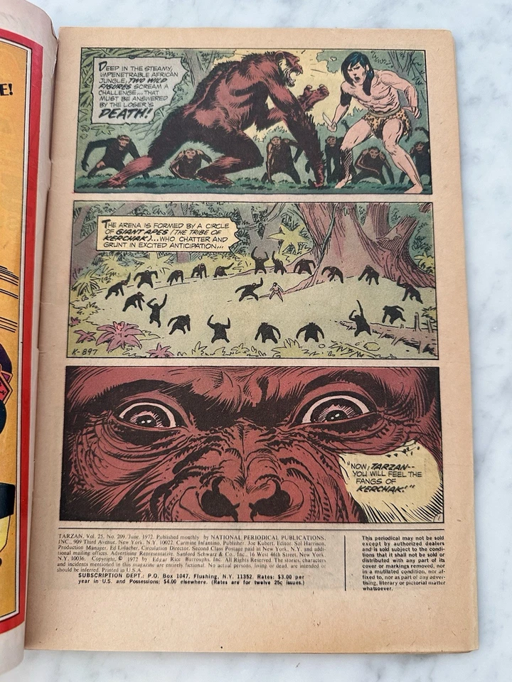 Tarzan #209 G/VG 3.0 - Buy 3 for Free Shipping! (DC, 1972) SB - Image 3 of 4