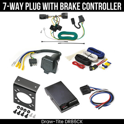 DrawTite 7-Way Trailer Wiring Harness + Brake Control For 07-18 Jeep Wrangler JK