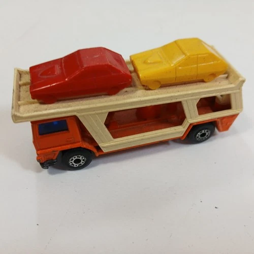 1976 Matchbox Superfast Lesney No.11 Car Transporter Hauler Orange Die Cast 1/64