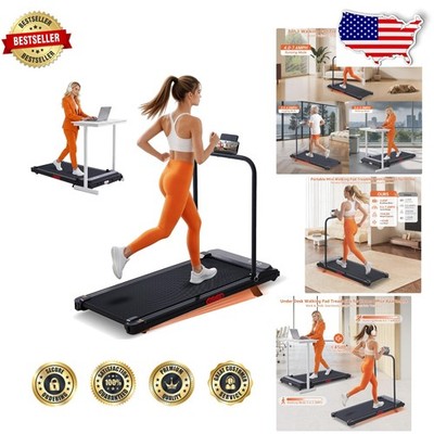 Compact Walking Pad Treadmill w/Incline & Handle, 350LB Max, Under Desk Home Use