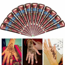 3 Colors Natural Herbal Henna Cones Temporary Mehndi Tattoo Body Art Ink