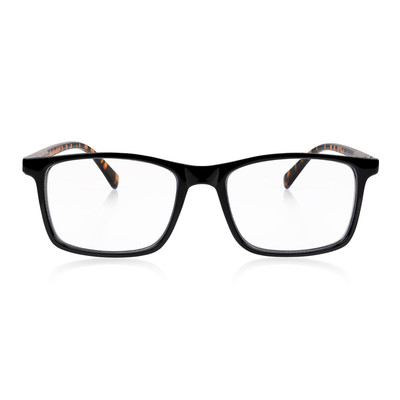 Rechteckige Black & Tort Lesebrille für Herren & Damen, Vergrößerung +1,0 - +3,5