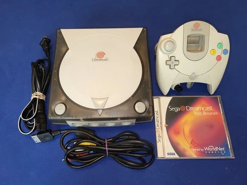 Sega Dreamcast black shell System Console w off cntrl tested VG  tons free games